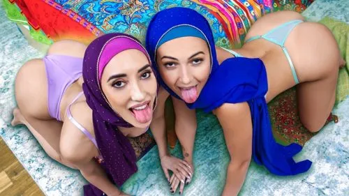 [HijabHookup] Mira Luv & Chloe Amour (“Feel Her Walls, Move in Circles” / She Taught Us Tantric Sex)